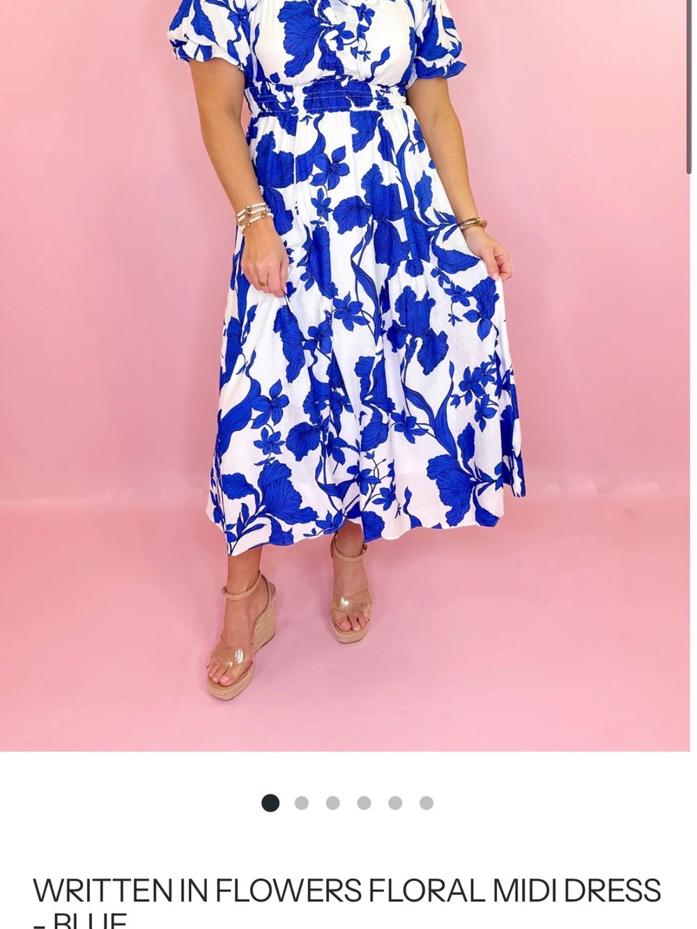 Umgee Blue & White Floral Maxi Dreess